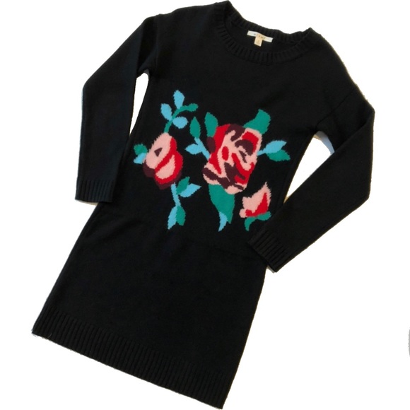 miami Dresses & Skirts - HOST PICK! Miami Sweater Dress Black Floral Motif